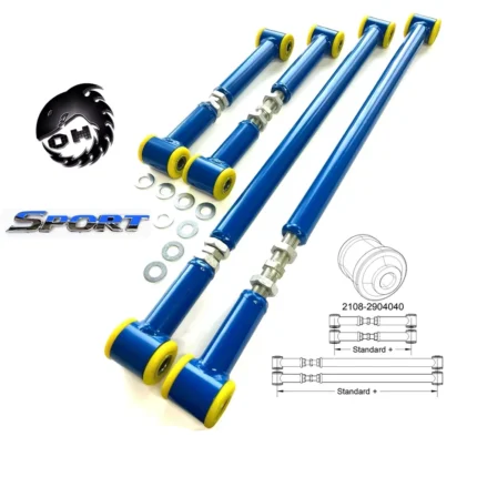 Реактивные штанги для а/м Нива, Шеви-Нива, ВАЗ 2101-07, все 4 регулируемые, полиуретан