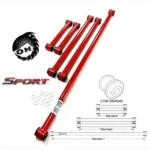 Реактивные тяги для а/м ВАЗ 2101-07, Нива, Шеви-Нива, 1 регулируемая